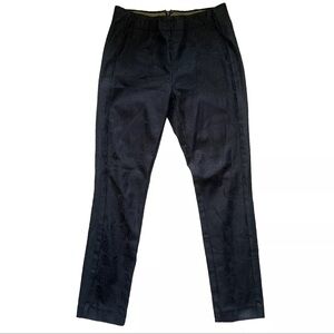 Anthropologie The Essential Skinny Pant Black Jacquard Cropped Floral Size 0